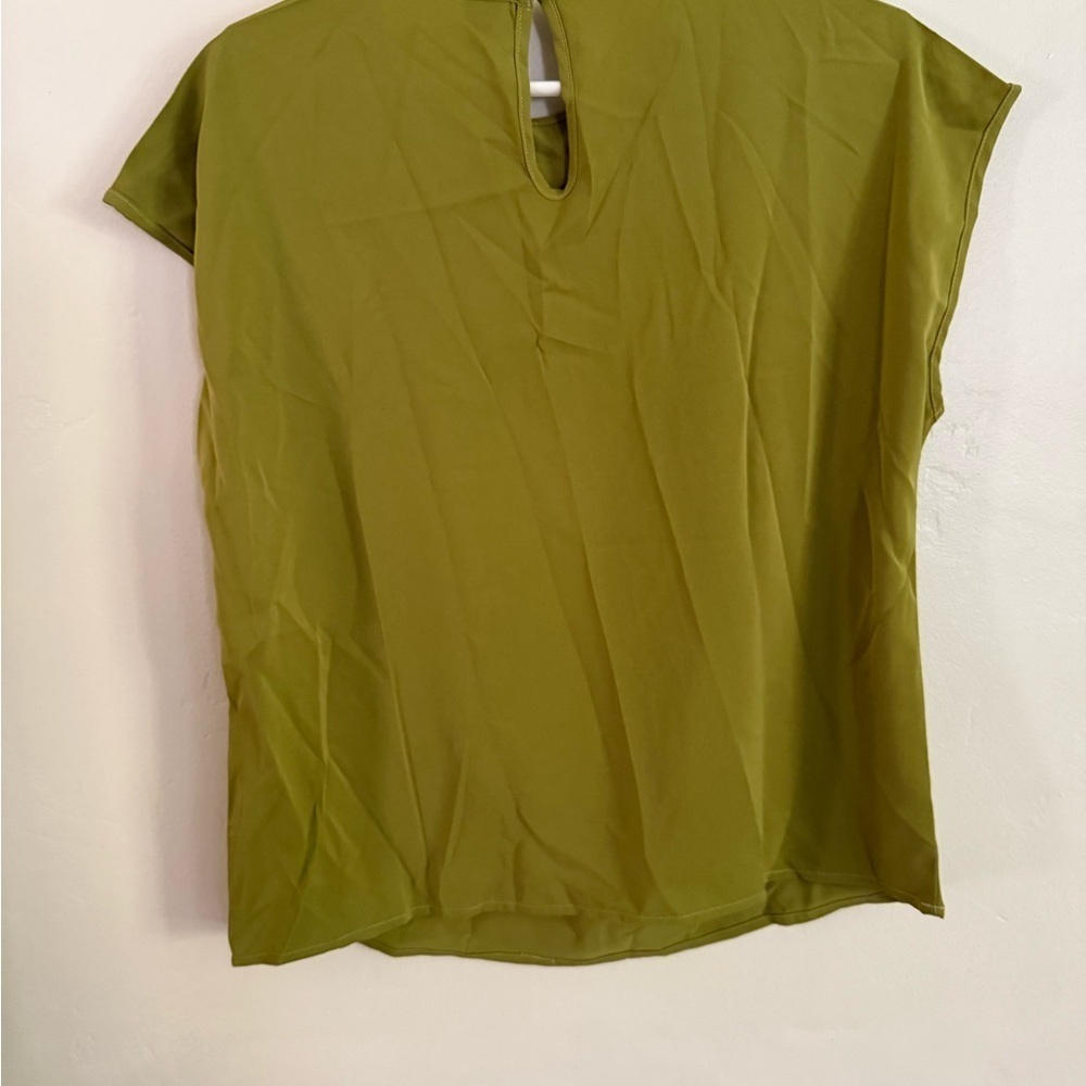 Olive Green Blouse, Size Large - Picture 5 of 5